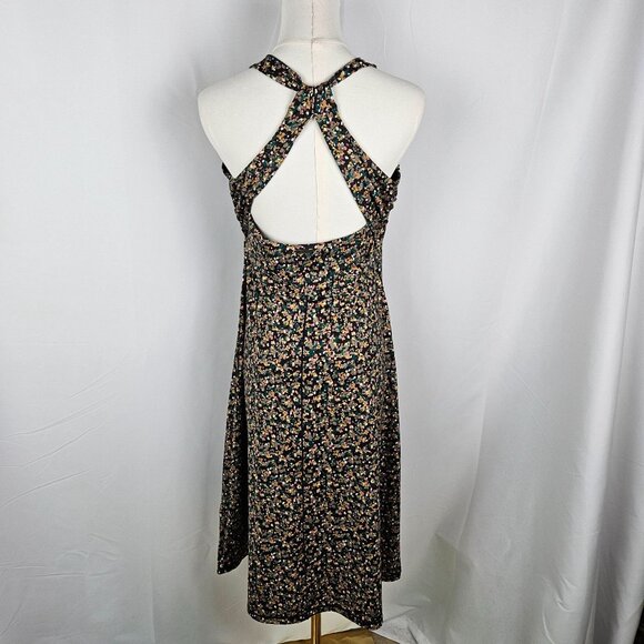 PrAna Jewel Lake Dress Sz Medium Floral Green Knit Athleisure - Picture 7 of 11